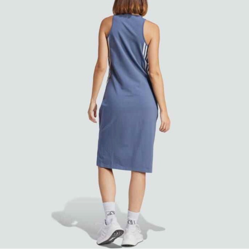 Adidas W FI 3 Stripe Dress IS3659 Preloved Ink/White Size M - Picture 2 of 13